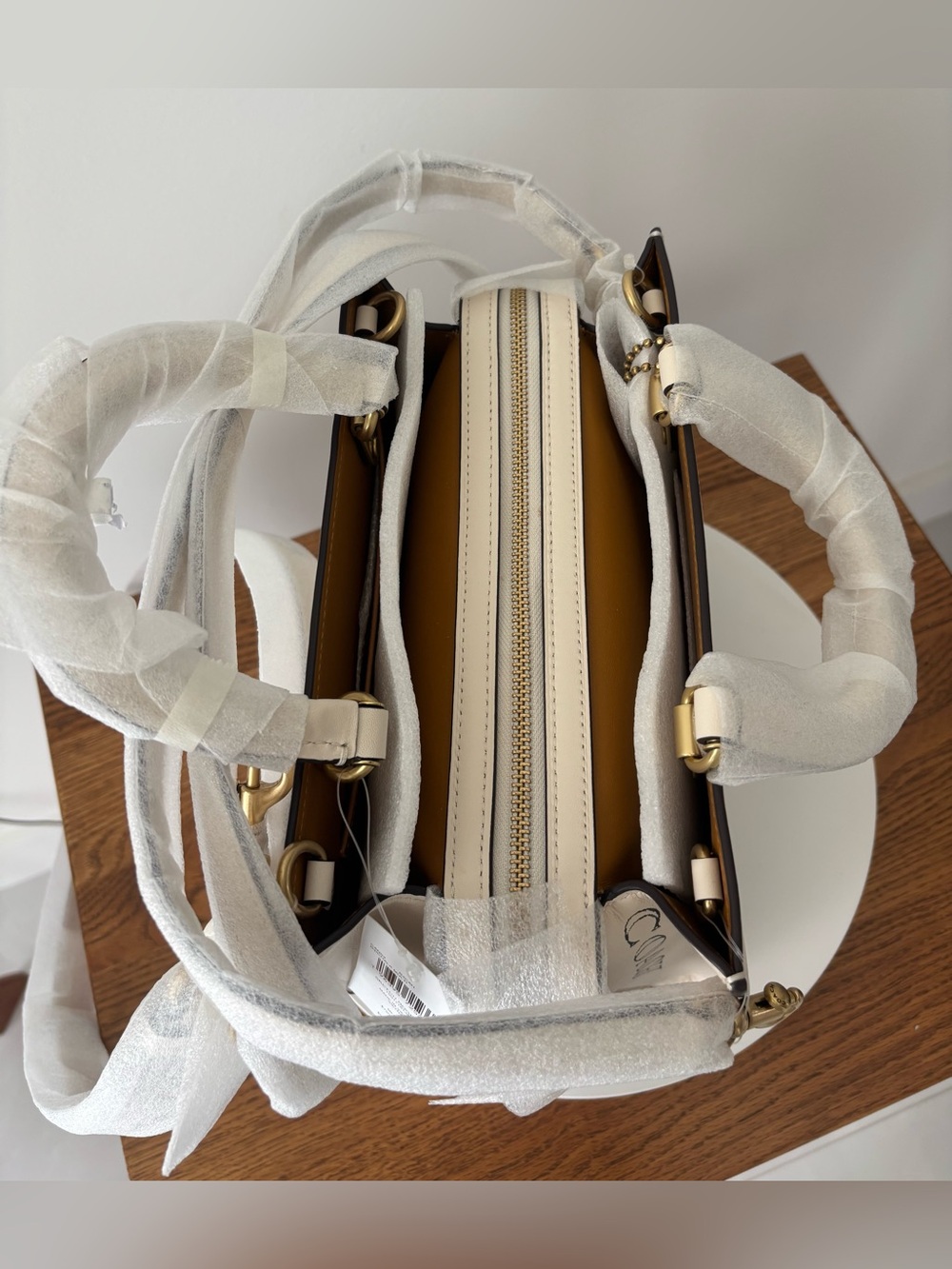 COACH NWT ROGUE 25 LEATHER SATCHEL BAG SKETCH PRINT NY CHALK WHITE CROSSBODY - Picture 4 of 11